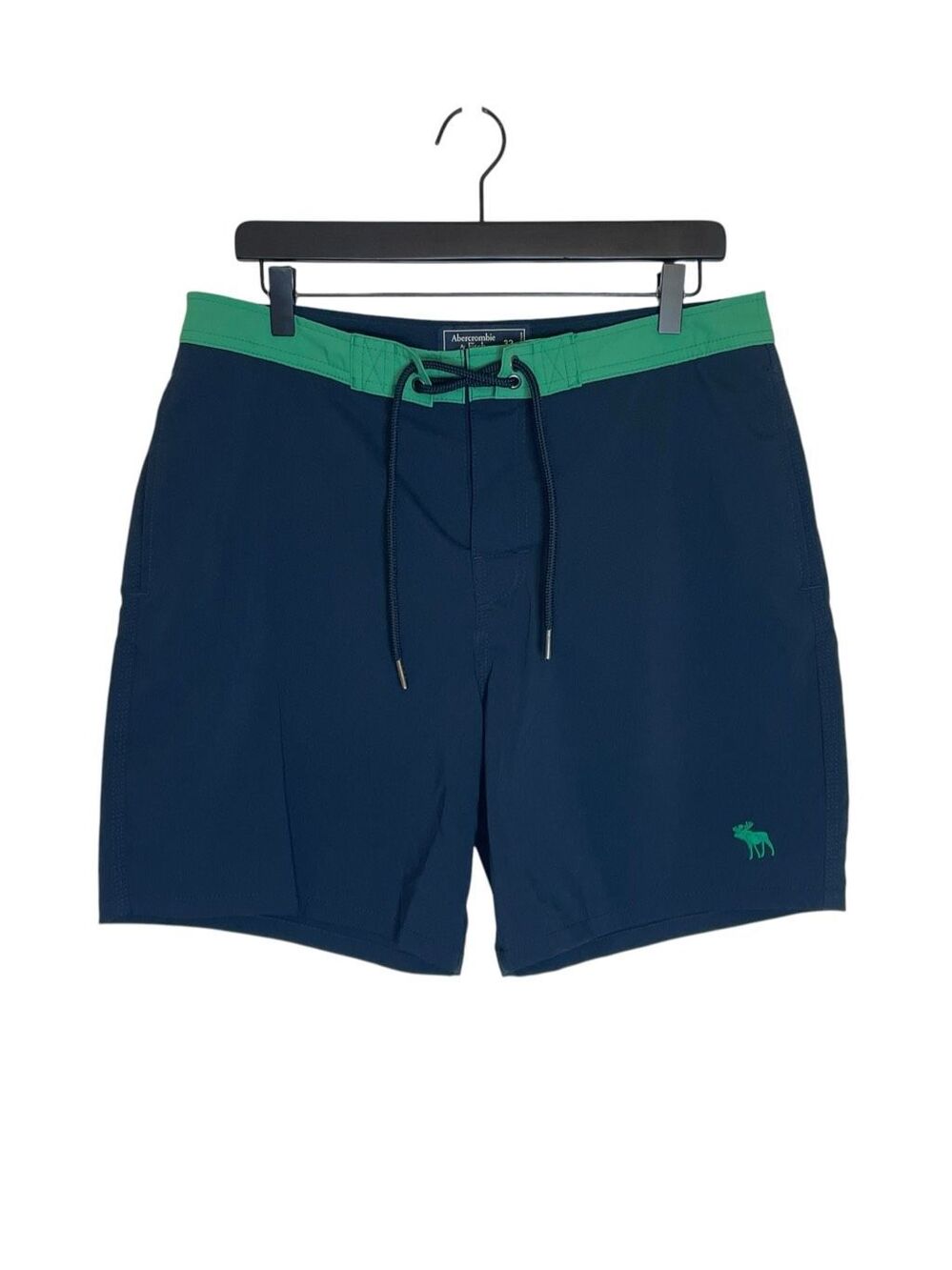 Abercrombie & Fitch Board Shorts Navy Blue With Green Contrast Size 32